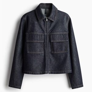 H&M Indigo Zip-Front Denim Jacket